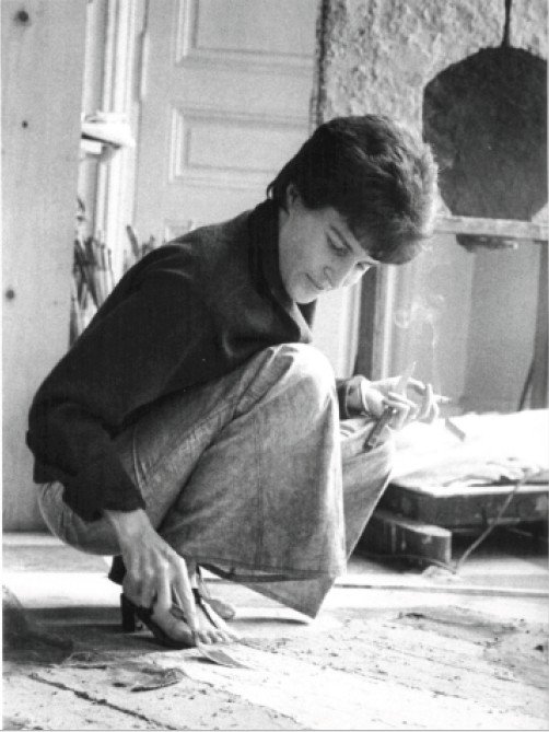 Monette Guermont dans son atelier de la rue Saint-Victor, Paris, 1971-Photo ©Raymond de Seynes