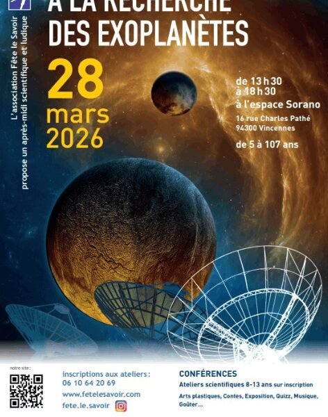 A La recherche des Exoplanètes - 28 mars 2026 - Fête le Savoir A La recherche des Exoplanètes - 28 mars 2026 Fête le Savoir Vincennes vincennes