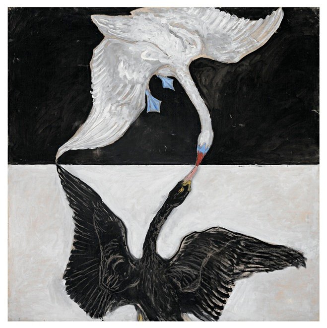Cygne, n° 1, 1914-1915, huile sur toile, 150 × 150 cm, HaK149. By courtesy of the Hilma af Klint Foundation - photo The Moderna Museet, Stockholm