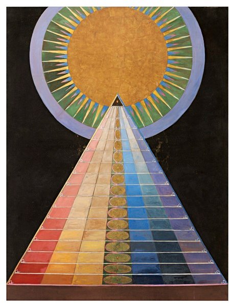 Retable, n° 1, 1915, huile et feuille d’or sur toile, 237,5 × 179,5 cm, HaK187. By courtesy of the Hilma af Klint Foundation - photo The Moderna Museet, Stockholm